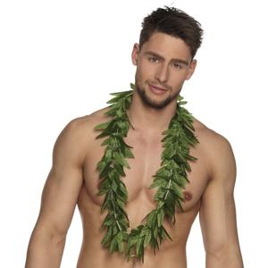 Hawaii krans/slinger cannabis bladeren - Marijana verkleed thema - Hippie/Flower Power