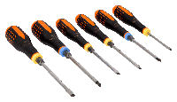 Bahco Schroevendraaierset | ERGO™ | driecomponentengreep | doorlopende kling | krachtgreep | gleuf | Pozidriv - 6-delig - BE-9882TB