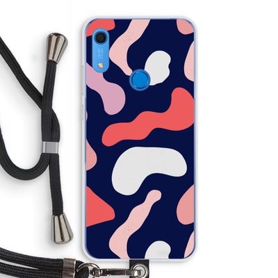 Memphis Shapes Pink: Huawei Y6s Transparant Hoesje met koord