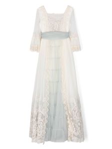 Manuela Macías robe en tulle Ivette à taille empire - Vert