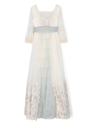 Manuela Macías robe en tulle Ivette à taille empire - Vert