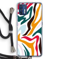 Colored Zebra: Motorola Moto G9 Plus Transparant Hoesje met koord