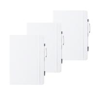 Shoppartners Schrift - Notitieboekje - met elastiek/pen - A5 - wit - 5x gelinieerde paginas