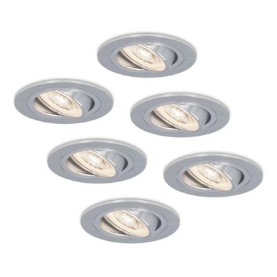 Set van 6 Chandler LED inbouwspots - 3,8W 270lm - GU10 LED Module - 4000K neutraal wit - Dimbaar - Kantelbaar - IP20 voor binnen - RVS