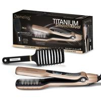 Piastra per capelli a vapore - SAINT ALGUE - Set regalo Demeliss TITANIUM SMOOTH RITUAL - Spazzola districante - Oro