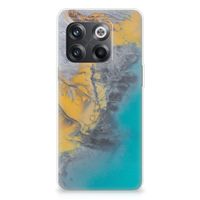 OnePlus 10T TPU Siliconen Hoesje Marble Blue Gold