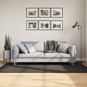 VidaXL Vloerkleed istan hoogpolig glanzend 100x200 cm antracietkleurig