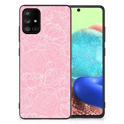 Samsung Galaxy A71 Bloemen Hoesje White Flowers