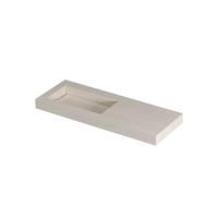 INK Pitch Wastafel keramische slab links met drain en front en side skirts zonder kraangat 120x45x9 Travertin mat