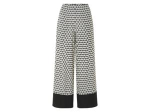 esmara Dames broek - Wide leg (patroon/wit, M (40/42))