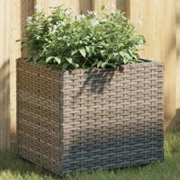 Plantenbak 36x30x32 cm poly rattan grijs