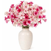 Boeket Kunstbloemen Petunia takken - H89 cm - roze en lichtroze - 6x stelen kunstbloemen