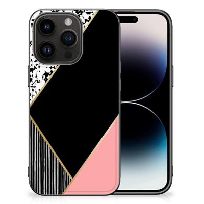 iPhone 15 Pro Backcover Zwart Roze Vormen