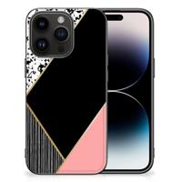 iPhone 15 Pro Backcover Zwart Roze Vormen