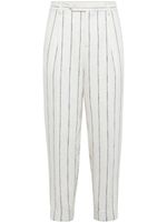 Brunello Cucinelli pantalon fuselé à ourlet retroussé - Blanc