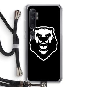 Angry Bear (black): Xiaomi Mi Note 10 Pro Transparant Hoesje met koord
