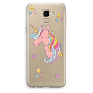 Roze eenhoorn: Samsung Galaxy J6 (2018) Transparant Hoesje