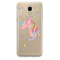 Roze eenhoorn: Samsung Galaxy J6 (2018) Transparant Hoesje