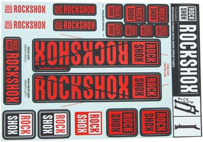 ROCKSHOX decor set decal set red