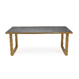 Stalux Eettafel Joop - goud / zwart marmer