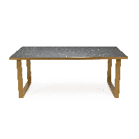 Stalux Eettafel Joop - goud / zwart marmer