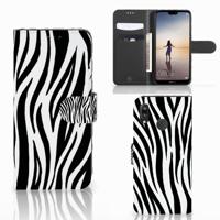 Huawei P20 Lite | Telefoonhoesje | Met pasjeshouder | Zebra