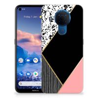 Nokia 5.4 | TPU Hoesje | Zwart Roze Vormen