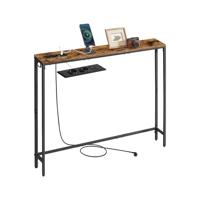 Smalle consoletafel met oplaadpunt en haken