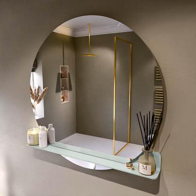 MONDIAZ SPOT spiegel rond 110cm met Spiegelplanchet kleur Greey.