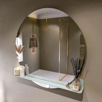 MONDIAZ SPOT spiegel rond 110cm met Spiegelplanchet kleur Greey.