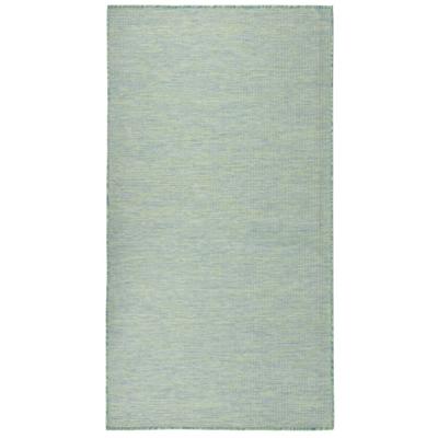 Buitenkleed platgeweven 140x200 cm turquoise