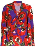 Dolce & Gabbana blouse en soie à fleurs - Rouge