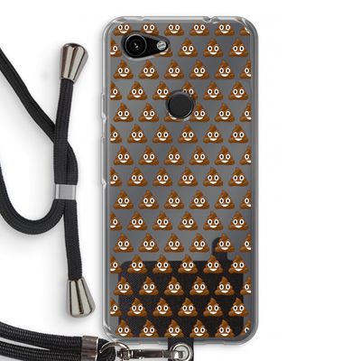 Poop emoji: Pixel 3a Transparant Hoesje met koord