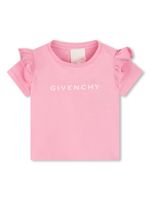 Givenchy Kids ruffled-detail cotton T-shirt - Rose