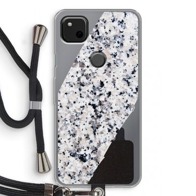 Gespikkelde marmer: Pixel 4a Transparant Hoesje met koord