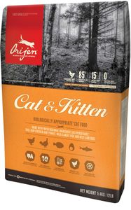 Orijen Cat & Kitten droogvoer voor kat Katje Kip, Vis, Turkije 1,8 kg