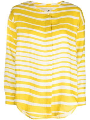Bambah chemise en lin à rayures - Jaune