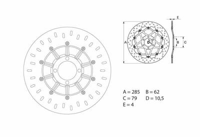 BREMBO Serie Oro remschijf, remschijven voor de moto, vast 68B407D2