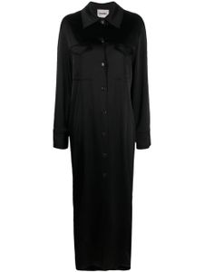 Nanushka robe-chemise mi-longue Joann en satin - Noir