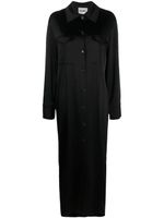 Nanushka robe-chemise mi-longue Joann en satin - Noir - thumbnail