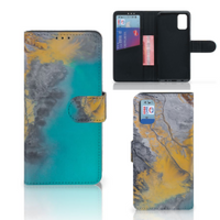 Samsung Galaxy A41 Bookcase Marble Blue Gold - thumbnail