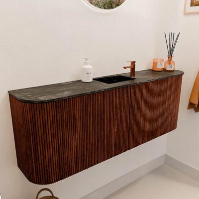 Toiletmeubel Mondiaz Joya Dlux | 113.2 cm | Meubelkleur Ruby | Faye wastafel Lava Wasbak Midden | 1 kraangat