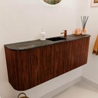 Toiletmeubel Mondiaz Joya Dlux | 113.2 cm | Meubelkleur Ruby | Faye wastafel Lava Wasbak Midden | 1 kraangat