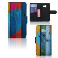 Samsung Galaxy A3 2017 | Book Style Case | Wood Heart - Cadeau voor je Vriend Samsung Galaxy A3 2017 | Book Style Case | Wood Heart - Cadeau voor je Vriend