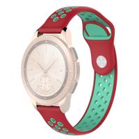 Double Color Wrist Strap Watch Band for Galaxy Watch 42mm (Green+Red)