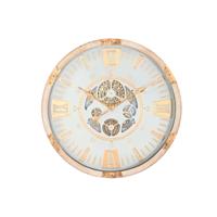 Muurklok Home ESPRIT Wit Natuurlijk Kristal Stads 63 X 8 X 63 CM