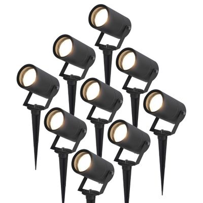 HOFTRONIC™ 9x Spikey LED Prikspot 5 Watt 4000K Zwart IP65 waterdicht
