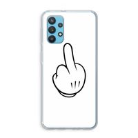 Middle finger white: Samsung Galaxy A32 4G Transparant Hoesje