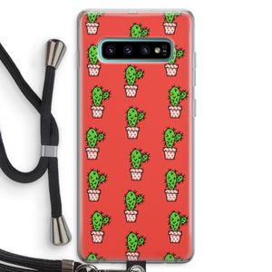 Mini cactus: Samsung Galaxy S10 Plus Transparant Hoesje met koord
