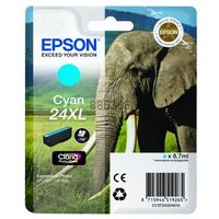 Epson Elephant Singlepack Cyan 24XL Claria Photo HD Ink - thumbnail